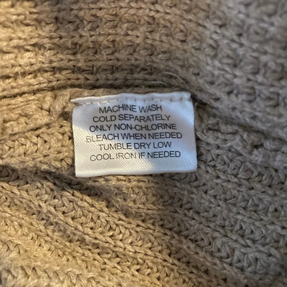Weatherproof Vintage Henley Sweater Tan Waffle Knit Mock Neck L Gorpcore Prep